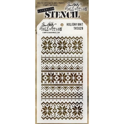 Tim Holtz - Layered Stencil «Holiday Knit» 4.125" X 8.5"
